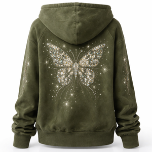 Sudadera con Capucha de Mariposa con Pedrería Personalizada al por Mayor para Mujer - Suministro Directo de Fábrica OEM a Granel - Product Image 2