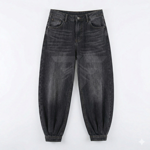 Vaqueros acampanados de mezclilla para mujer, novedad primavera 2026, holgados, lisos, lavables, estilo vintage, de talle medio, ecológicos, con hebillas, corte globo - Product Image 1