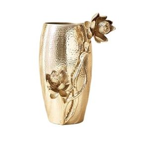 แจกันทรงโต๊ะทำจากโลหะสีทองคุณภาพสูงแจกันอะลูมิเนียมทันสมัยสำหรับตกแต่งบ้านสำนักงานห้องนั่งเล่น - Product Image 6