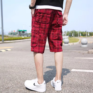 Shorts Bermuda décontractés pour homme 100% coton à carreaux, épais, multi-poches, taille mi-haute, style streetwear, écologiques - Product Image 6
