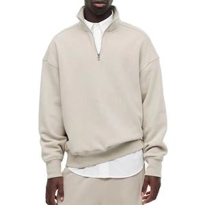 Hot Selling Stand Collar Winter Wear Men's Hoodies Customize Polar Fleece 400GSM Long Sleeve Breathable Half Zipper Sweatshirts - Product Image 1