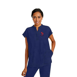 Tenue de travail légère Solid Trader pour chirurgiens et infirmières, matière extensible quadridirectionnelle, design moderne, uniforme d'hôpital - Product Image 5
