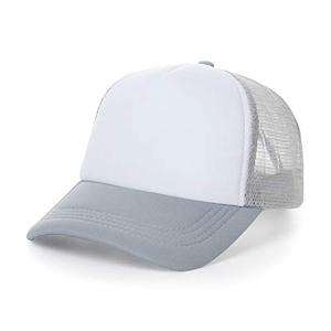 Gorra Trucker de Malla Blanca y Gris, 6 Paneles, Ajustable, Unisex, para Adultos, Primavera/Verano, Transpirable, Impermeable, con Diseño de Animales/Letras, 100% - Product Image 1