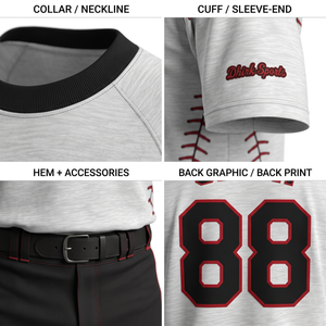 T-shirt de baseball personnalisé par sublimation pour adultes, anti-humidité, respirant, avec nom d'équipe, numéro et nom du joueur, OEM 100% - Product Image 3