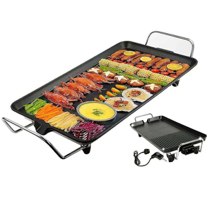 Electric Grill Non-Stick Griddle Pan Indoor Outdoor <b>BBQ</b> Cooking Surface Stainless Steel Skewer Meat Vegetable Grill 67X28CM - Product Image 6