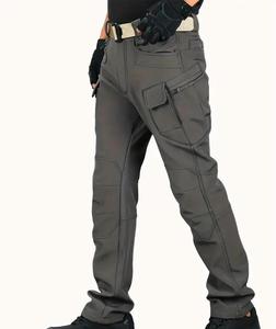 Men's Tactical <b>Work</b> <b>Pants</b> Straight Fit Midweight Canvas Multiple Pockets Breathable Zipper Fly Autumn Style - Product Image 3