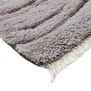 Tapis en laine gris argenté à motifs floraux, texturé, antidérapant, écologique, avec franges, pour salon, chambre et intérieurs d'hôtel - Product Image 6