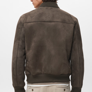 Autumn Men's Vintage Windproof Bomber Jacket with <b>Turn</b>-down Collar Polyester/Cotton Shell - Product Image 3