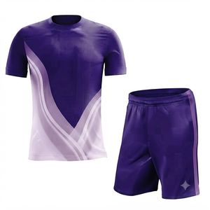Custom Sublimated Blue Soccer Jersey Set Men's Short Sleeve Moisture Wicking Polyester Uniforms All Seasons <b>Athletic</b> Fit - Product Image 3