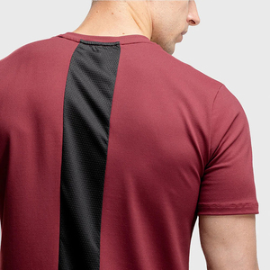 Camiseta Deportiva Delgada de Alta Calidad, Ecológica, con Logotipo Frontal, 100% Poliéster, Corte Regular, para Hombre, Color Granate - Product Image 6