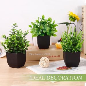 Set di 4 Piante Artificiali Nere in Vaso per Interni, Decorazione Verde per Bagno e Ufficio, Ideale per Stile Rustico e Altri Ambienti - Product Image 3