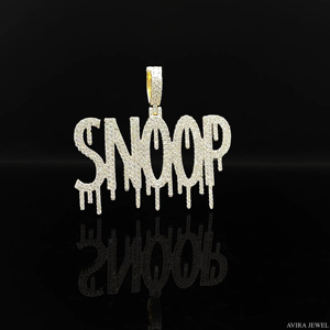 Stunning Nickel-Free Lead-Free Moissanite Hip Hop <b>Pendant</b> in <b>Solid</b> Sterling Silver 925 with Yellow and Rose <b>Gold</b> Plating for All - Product Image 1