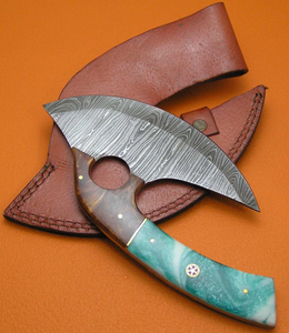 Cuchillo para Pizza de Acero de Damasco, Hecho a Mano, con Hoja Soldada y Diseño Estampado, Mango Ergonómico con Agarre Cómodo para Cortar Pizza y Preparar Alimentos - Product Image 4
