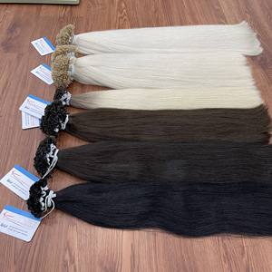 Vente en gros prix extensions de cheveux humains kératine pointe cheveux plat pointe saine cuticule cheveux en stock prêt à expédier - Product Image 1
