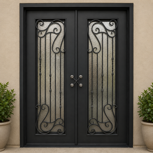 Impresionante Puerta Principal de Hierro Forjado para Hogares: Transforme el Atractivo de su Casa con Diseños Hechos a Mano y Personalizados - Product Image 3