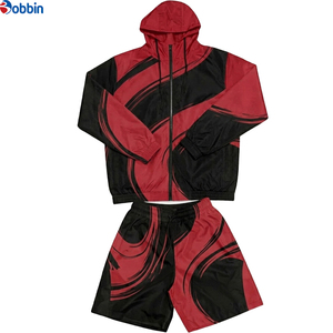 Top Trendy Custom Mens 2 Piece Tracksuit Set Jacket <b>Shorts</b> Sportswear Custom Logo Casual Athletic Outfit Windbreaker Suit - Product Image 3