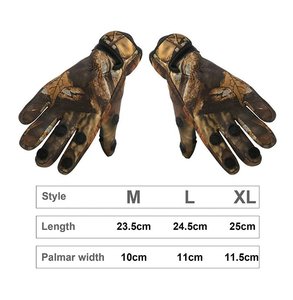 Gants de pêche coupe-vent camouflage en néoprène à doigts coupés, gants de chasse d'hiver antidérapants avec fermeture auto-agrippante pour hommes et femmes - Product Image 2