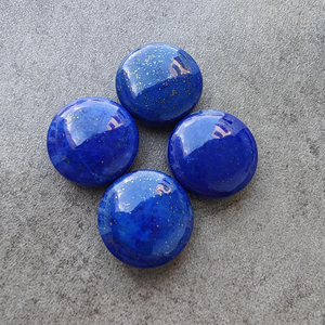 Lapis-lazuli naturel, cabochon briolette de forme ronde, pierre précieuse calibrée, pour la fabrication de bijoux, vente en gros, toutes tailles disponibles - Product Image 1