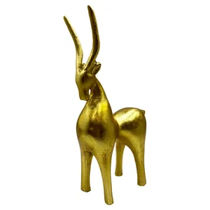 Escultura de Ciervo Dorado Hecha a Mano, Figura Animal Moderna para Decoración de Sala de Estar, Adorno Artístico para Mesa de Navidad - Product Image 1