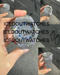 Montre en Moissanite Glacée Style Hip Hop de Luxe en Acier Inoxydable Verre Résistant à l'Eau 10 Bar avec Fermoir Bracelet pour Homme Personnalisable - Product Image 4