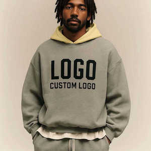 Hoodie surdimensionné en coton 100% brodé sur mesure, fabricant de vêtements à marque privée, approvisionnement en gros - Product Image 2