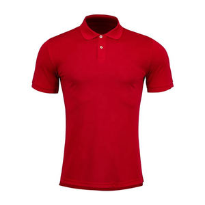 Camisa de manga corta roja para hombre con cuello marinero, diseño liso en el pecho, de algodón tejido casual, ajuste digital, servicio OEM, secado rápido, con bolsillo. - Product Image 4