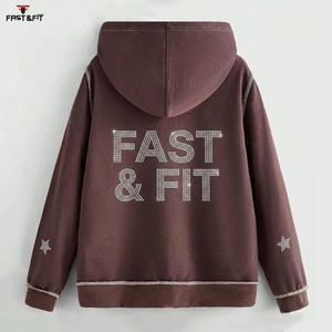 เสื้อฮู้ดดี้สไตล์ใหม่สำหรับฤดูหนาว  แบบยูนิเซ็กส์สำหรับผู้ชาย  ปักโลโก้ตามสั่ง ประดับด้วยเพชร  ผ้าฝ้ายฟลีซ 100% - Product Image 6