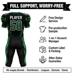 Maillot de football américain personnalisé pour homme adulte, impression par sublimation, polyester anti-humidité, col en V, manches courtes, numéro d'équipe 50 - Product Image 3