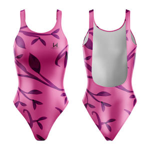 Maillot de bain une pièce technique pour femme, haute qualité, personnalisé, à séchage rapide, extensible, en Spandex/Polyester, avec imprimé au dos, pour l'entraînement - Product Image 1