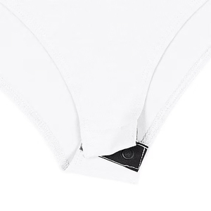 Maillot de bain une pièce pour femmes, col rond, couleur unie, tricoté extensible, coupe haute, vêtements de plage - Product Image 2