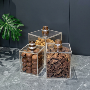 Recipientes Acrílicos para Alimentos Secos con Tapa de Nácar, Ecológicos, Personalizables en Tamaño y Forma, Impresión por Serigrafía para Hoteles y Restaurantes - Product Image 1