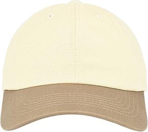 Gorra de Béisbol Beige Premium con Visera Marrón, 6 Paneles, Ajustable, Unisex, de Sarga, Color Sólido, Informal, para Primavera y Verano - Product Image 3