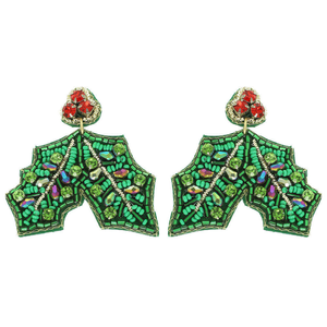 Green Beaded Butterfly <b>Drop</b> With Imitation Pearl Gold Plated Women's Bohemia Party Jewelry BY MULTI CRAFT - Product Image 3
