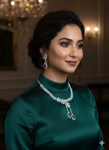 Conjunto de Collar y Aretes de Latón con Diseño Único y Elegante para Mujer, Joyería Tradicional Hecha a Mano para Fiestas, Disponible a Buen Precio - Product Image 6