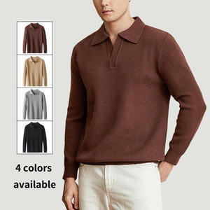 <span class=keywords><strong>Pull</strong></span>-over en maille pour <span class=keywords><strong>homme</strong></span>, nouveau design, col polo, décontracté et professionnel, avec logo personnalisé OEM, col à revers, <span class=keywords><strong>pull</strong></span> tricoté - Product Image 2