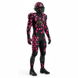 Ensemble de maillot et pantalon de football pour homme NEXTEX, imprimé triangle, noir et rose, sublimation - Product Image 5