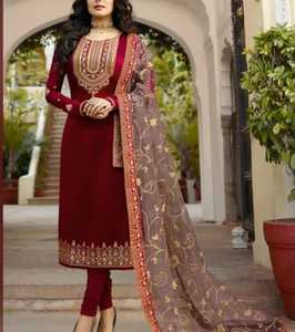 Blue Color Women Best Quality Embroidered Chiffon Dresses In Wholesale Price And Low MOQ 2026 <b>Top</b> Quality - Product Image 2