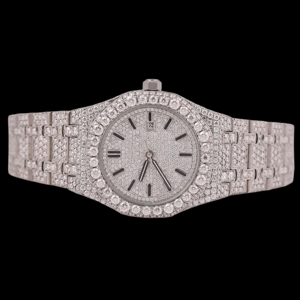 Certified Moissanite Brilliant Cut Diamond Fully <b>Iced</b> <b>Out</b> Hip Hop Style Fashion Stainless Steel Auto Date Features Man's <b>Watch</b> - Product Image 1