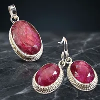 Juego de Joyería de Plata de Ley 925 con Cuarzo Rojo, Pendientes Colgantes Hechos a Mano con Diseño de Piedras Preciosas para Mujer, Venta al Por Mayor, Moda