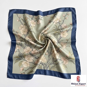 Premium Soft <b>Silk</b> Feel Fabric Custom Printed Square <b>Scarf</b> Fashion Accessories Stylish Bulk Supply OEM ODM Manufacturer - Product Image 3
