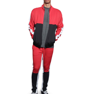 Chándal Deportivo Casual para Hombre, Color Rojo y Negro, Manga Larga, Cierre de Cremallera de un Cuarto, Transpirable, de Poliéster y Algodón, Corte Regular, para Otoño - Product Image 6