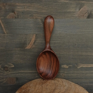 Cuillère à thé en bois faite à la main, cuillère doseuse en bois naturel pour café et sucre, finition polie, accessoire de cuisine - Product Image 1