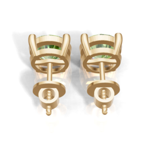 Heerani Jewels Natural Peridot Prong <b>Set</b> 925 Sterling <b>Silver</b> Classic <b>Stud</b> Vermeil Yellow Gold Unisex <b>Earrings</b> All Religions - Product Image 2