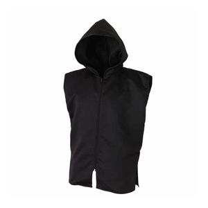 Gilet de boxe noir à imprimé tribal, sans manches, à capuche, veste d'entraînement professionnelle - Product Image 4