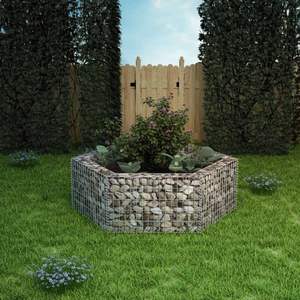 Hexagonal Gabion Cama elevada 63 \ "x55.1 \" x19.7 \ "Macetas y jardineras - Product Image 1