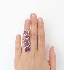 Natural <b>Ruby</b> Rough Gemstone 925 Sterling Silver Beautiful Designer <b>Ring</b> Jewelry Romantic Fashionable <b>Ring</b> <b>For</b> Wedding Gift - Product Image 2
