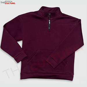 Men's <b>White</b> <b>Quarter</b> <b>Zip</b> Sweatshirt Regular Fit Long Sleeve Stand Collar Casual Autumn French Terry Knitted Pullover - Product Image 2