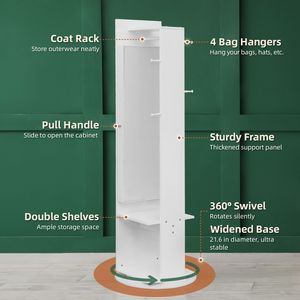 Armadio Portagioielli con Specchio a Figura Intera a 360 Gradi, Grande Capacità e Funzionalità di Stoccaggio Premium - Product Image 5