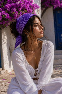 Bandanas en coton de luxe, roulées à la main, avec motifs floraux/à carreaux/unis pour hommes et femmes, en gros - Product Image 6