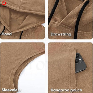 <b>Men</b>’s Athletic Sleeveless Hoodie <b>Vest</b> Breathable Cotton Hooded Tank Top Muscle Fit Gym Workout Training <b>Sports</b> Casual Streetwear - Product Image 4